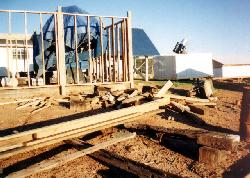 The bare telescope structure before the dome enclosure